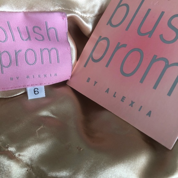 BNWT Blush gold satin beaded gown - Picture 14 of 14